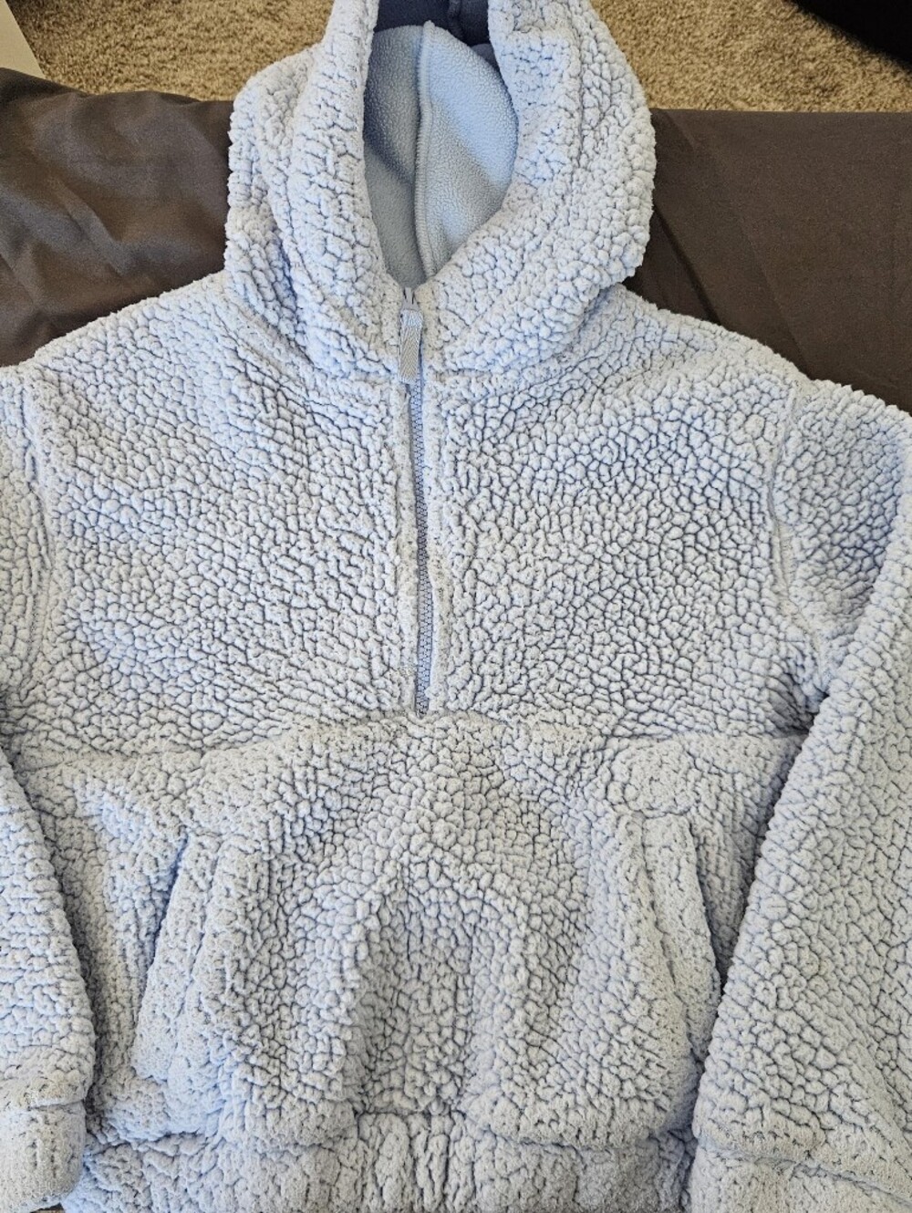 Cozy Sherpa Hooded Jacket for Kids - Light Blue